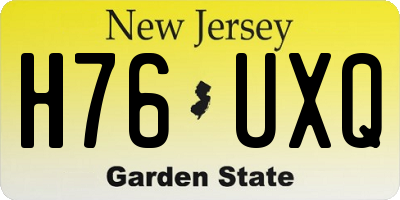NJ license plate H76UXQ