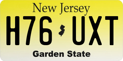 NJ license plate H76UXT