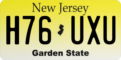 NJ license plate H76UXU