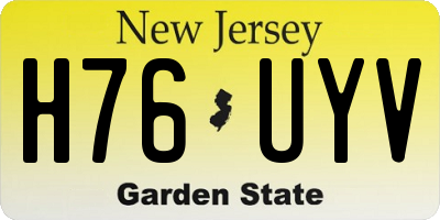 NJ license plate H76UYV