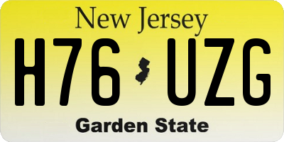 NJ license plate H76UZG