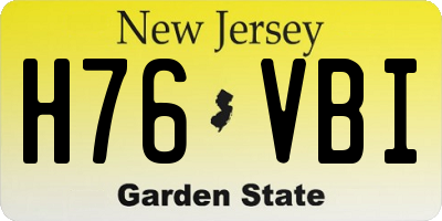 NJ license plate H76VBI