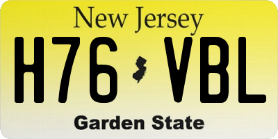 NJ license plate H76VBL