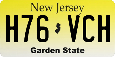 NJ license plate H76VCH