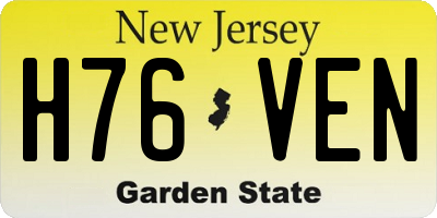 NJ license plate H76VEN