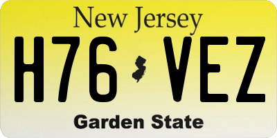 NJ license plate H76VEZ