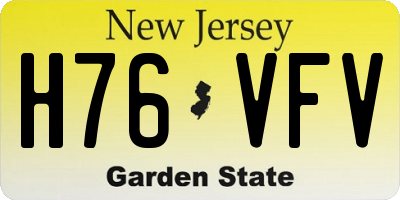 NJ license plate H76VFV