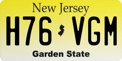 NJ license plate H76VGM