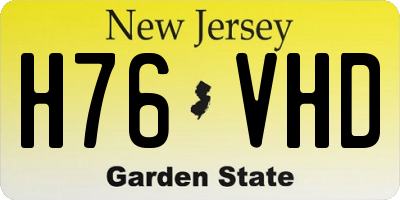 NJ license plate H76VHD