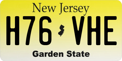 NJ license plate H76VHE