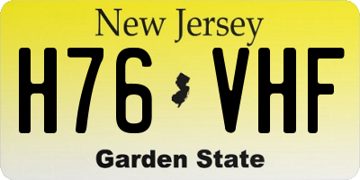 NJ license plate H76VHF