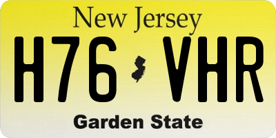 NJ license plate H76VHR