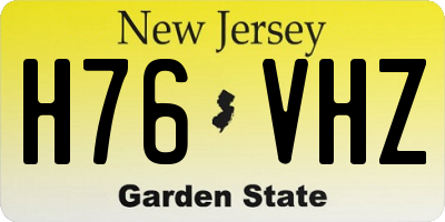 NJ license plate H76VHZ