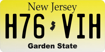NJ license plate H76VIH