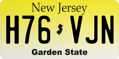 NJ license plate H76VJN