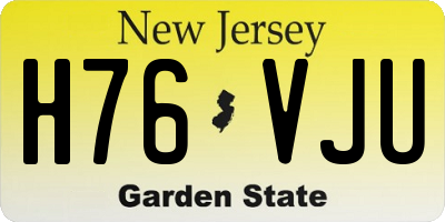 NJ license plate H76VJU
