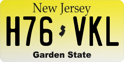 NJ license plate H76VKL