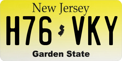 NJ license plate H76VKY