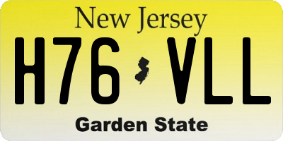 NJ license plate H76VLL
