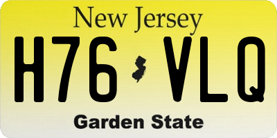 NJ license plate H76VLQ