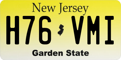 NJ license plate H76VMI