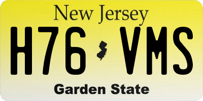NJ license plate H76VMS