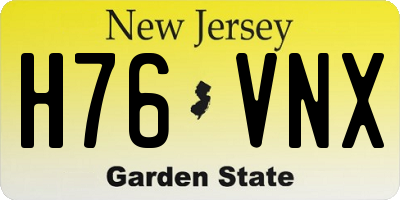 NJ license plate H76VNX