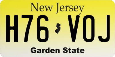 NJ license plate H76VOJ