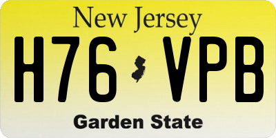 NJ license plate H76VPB