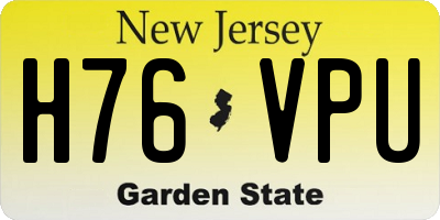 NJ license plate H76VPU