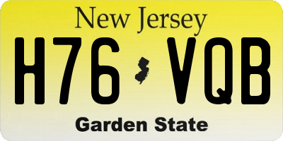 NJ license plate H76VQB