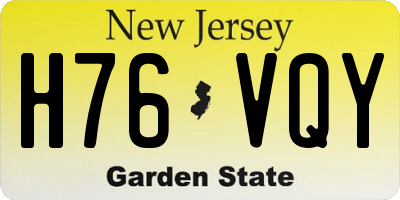 NJ license plate H76VQY