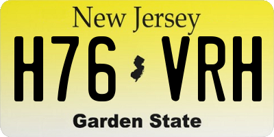 NJ license plate H76VRH