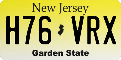 NJ license plate H76VRX