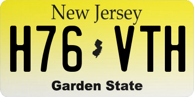 NJ license plate H76VTH