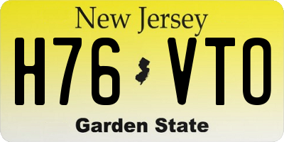 NJ license plate H76VTO