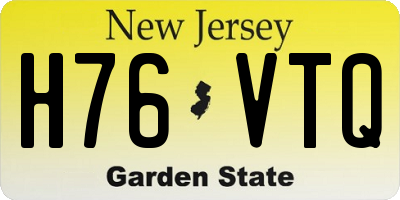 NJ license plate H76VTQ