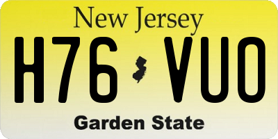 NJ license plate H76VUO
