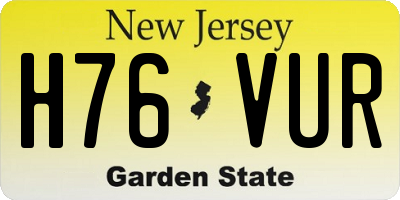 NJ license plate H76VUR