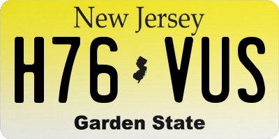 NJ license plate H76VUS