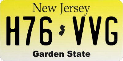 NJ license plate H76VVG