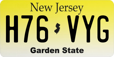 NJ license plate H76VYG