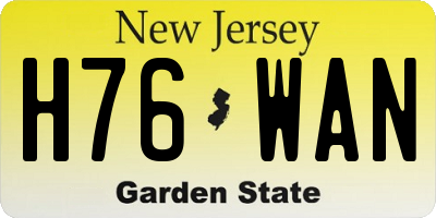 NJ license plate H76WAN