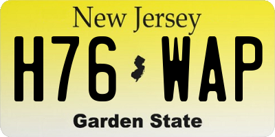 NJ license plate H76WAP