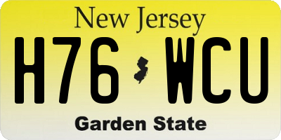 NJ license plate H76WCU