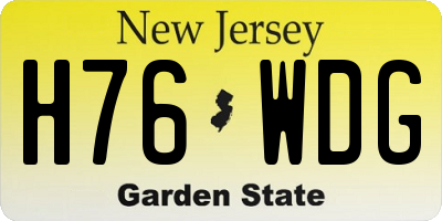 NJ license plate H76WDG
