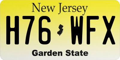 NJ license plate H76WFX