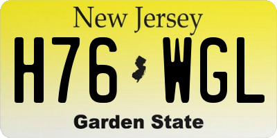 NJ license plate H76WGL