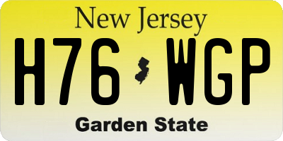 NJ license plate H76WGP