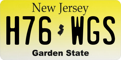 NJ license plate H76WGS